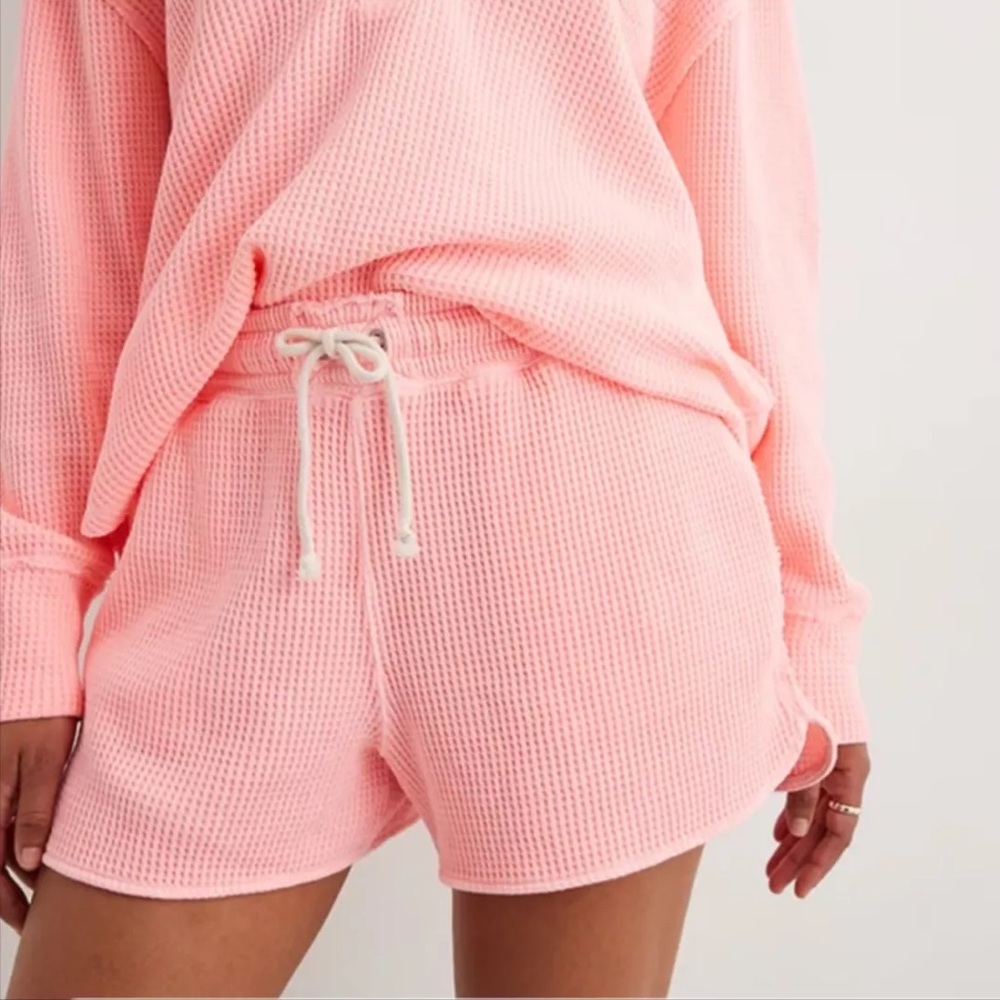 Aerie Pink Lumberjane Waffle Shorts